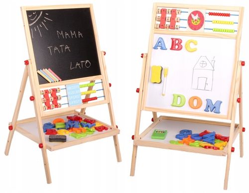 DWUSTRONA TABLICA KREDOWA MAGNETYCZNA DO RYSOWANIA ŚCIERALNA DLA DZIECI na Arena.pl