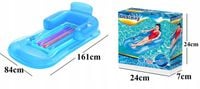 DMUCHANY MATERAC FOTEL LEŻAK 161x84cm BESTWAY z UCHWYTEM NA NAPÓJ NIEBIESKI