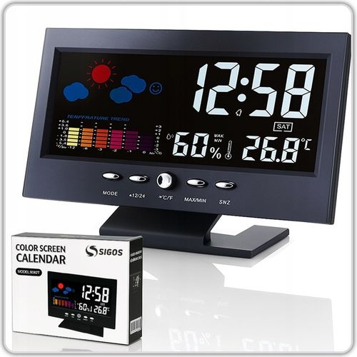 Cyfrowa stacja pogody – zegar, budzik, termometr, higrometr, kalendar na Arena.pl
