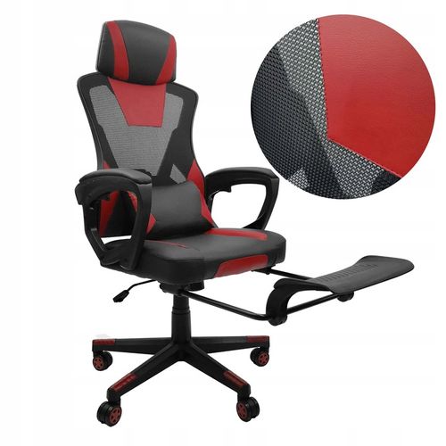 FOTEL GAMINGOWY DLA GRACZA BIUROWY KOMPUTEROWY OBROTOWY PODNÓŻEK KG100 B&R na Arena.pl