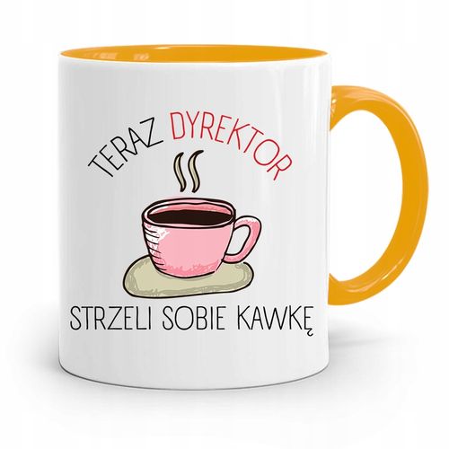 Dla Dyrektora Kubek Żółty Strzeli Sobie Kawkę Z Nadrukiem Ze Zdjęciem na Arena.pl