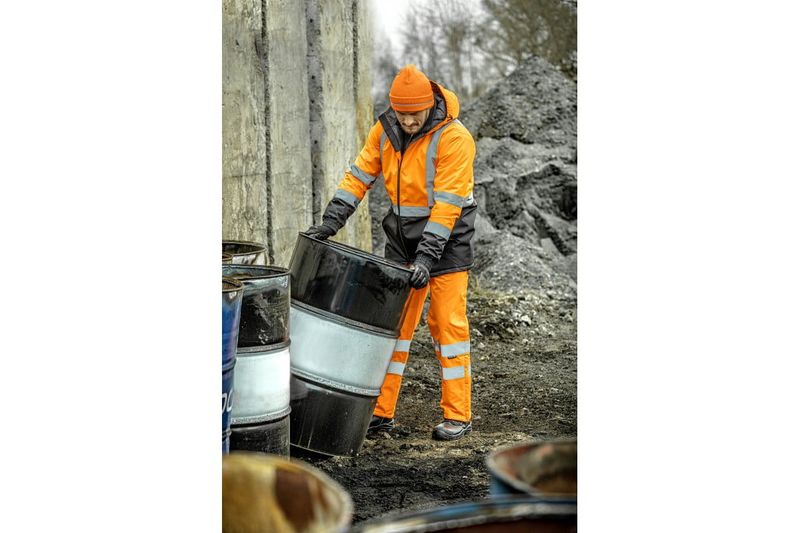 Leda Kurtka Robocza Ostrzegawcza Parka Pomarańczowa - S zdjęcie 3