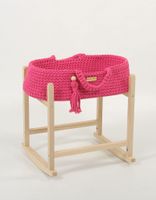 Kosz Mojżesza BOHO bawełniany nosidełko dla lalek z drewnianą kołyską