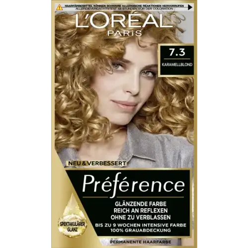 Farba do włosów karmelowy blond Loreal Preference 7.3 na Arena.pl
