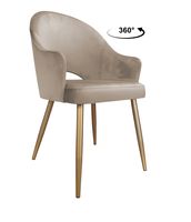 Krzesło obrotowe Velvet podstawa złota MG09