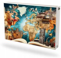 Mata magnetyczna na grzejnik Fototapeta pod wymiar MAPA KSIĄŻKA KOLAŻ