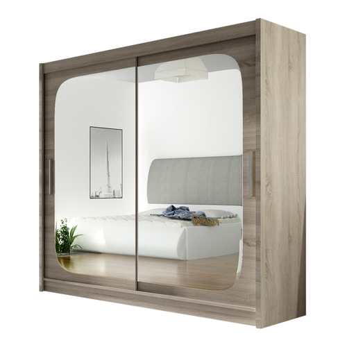 Szafa przesuwna Bega VIII z lustrem 180cm - pojemna garderoba - TRUFLA na Arena.pl