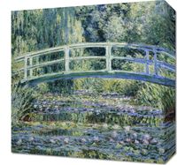 Obraz 40x40cm Water Lilies and Japanese Bridge, Monet Vintage