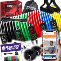 Gumy Oporowe do Ćwiczeń Fitness Treningowe Guma Taśma do 100kg +5 uchwytów