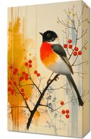 Obraz 30x50cm Jesienny Rudzik