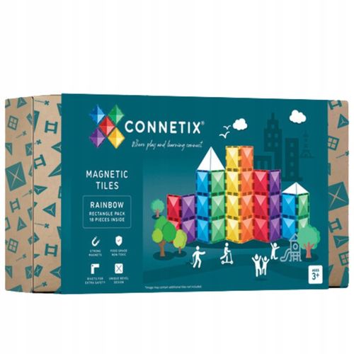 klocki magnetyczne prostokąty Rainbow Rectangle Pack 18 el. Connetix na Arena.pl