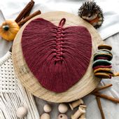 Liść boho | piórko makrama dekoracja na ścianę | dzika róża