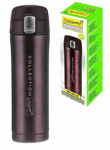 Elegancki Brązowy KUBEK TERMICZNY 450ML TERMOS Stalowy Bidon Maestro Brown na Arena.pl