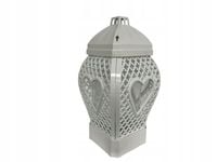 Znicz kapliczka glamour serce biały 30 cm kapliczka nowoczesny ażur