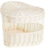 Dove Wiklinowy Wybielany Kosz na Gołębie w Kształcie Serca weselny kosz na ptaki 35x30 H35 cm