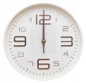 ZEGAR ŚCIENNY 24cm Cichy Płynna Praca DUŻE Cyfry Biały A5913