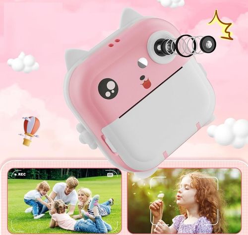 DRUKUŚ APARAT LCD CYFROWY NATCHMIASTOWY Z DRUKARKĄ DLA DZIECI GRY ROLKI na Arena.pl