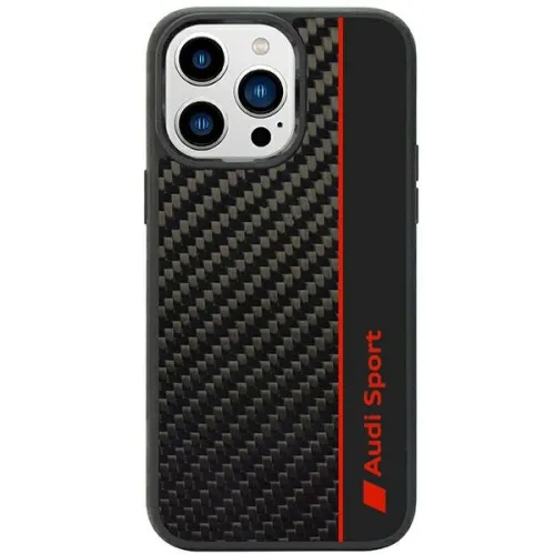 Etui Audi Carbon Fiber Stripe na iPhone 14 Pro Max - czarne na Arena.pl