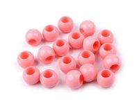 KORALIKI PLASTIK DUŻY OTWÓR ŚREDNI RÓŻ 11x14MM 6SZT