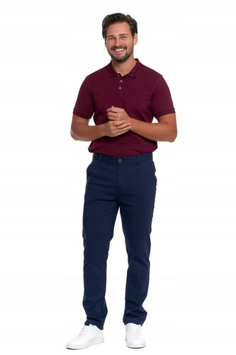 SPODNIE MĘSKIE Eleganckie Granatowe Chinosy Nogawka Prosta Modne MORAJ r.30 na Arena.pl