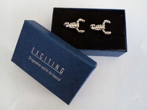 Spinki do mankietów koszuli srebrny Skorpion na Arena.pl