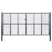 Brama ogrodowa z siatki, galwanizowana stal, 400x200 cm, szara