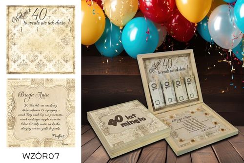 PREZENT NA 40 URODZINY PUDEŁKO Z ŻYCZENIAMI na Arena.pl