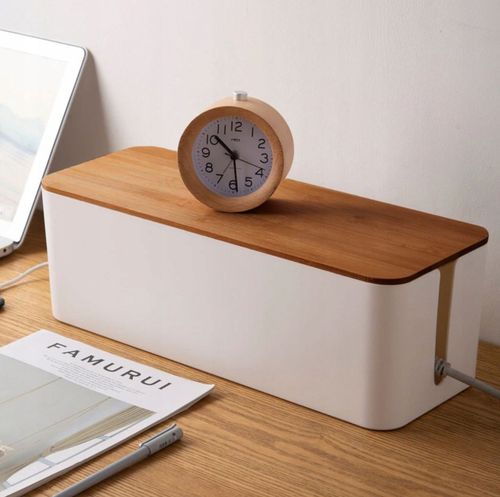 POJEMNIK ORGANIZER NA KABLE LISTWY BOX DREWNO M na Arena.pl