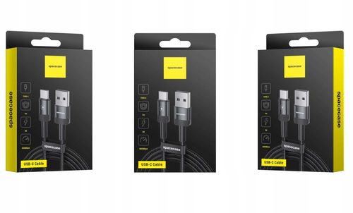 Spacecase Usb-C Cable 1M 3A Black na Arena.pl