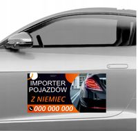 Magnes na samochód reklama magnetyczna 60x30 cm IMPORTER POJAZDÓW Z NIEMIEC