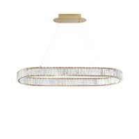 Owalna lampa wisząca Bauta crystal LED 48W glamour złota