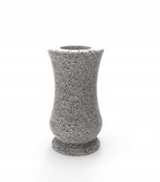 Wazon Granitowy Nagrobny Na Cmentarz Tulipan Jasny Szary 28cm Okrągły