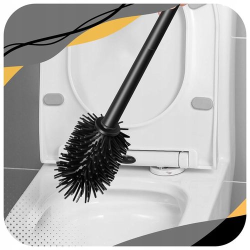 SZCZOTKA DO WC SILIKONOWA TOALETOWA DO ŁAZIENKI TOALETY CZARNA + na Arena.pl