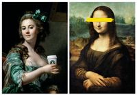 Zestaw dwóch plakatów mona lisa kawa 50x70 cm