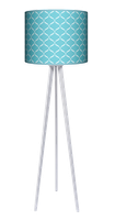 Lampa podłogowa - stojąca trójnóg drewniana duża - Niebieska laguna