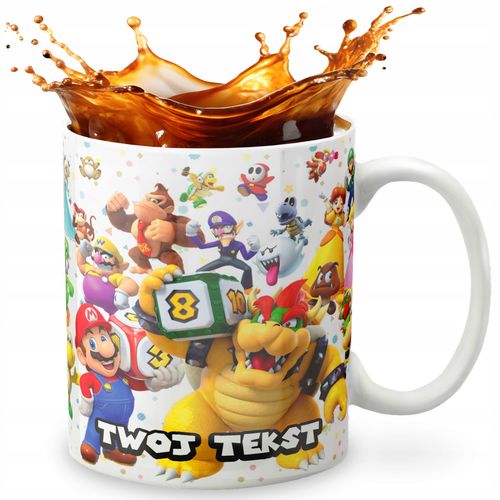 KUBEK 330ml GRAFIKA PREZENT ŚWIĘTA WZÓR - GRA SUPER MARIO + IMIĘ na Arena.pl