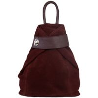 VERA PELLE plecak damski zamszowy elegancki trójkątny V697 c.bordowy