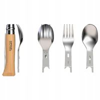 2X NÓŻ OPINEL INOX 8 Nomad Plus Picnic Niezbędnik Sztućce Zestaw w Pokrowcu