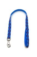 A-476 PEJCZ, KRÓTKA SMYCZ DLA PSA TAŚMA ROMB 25mm/80cm Kolor - Błękitny