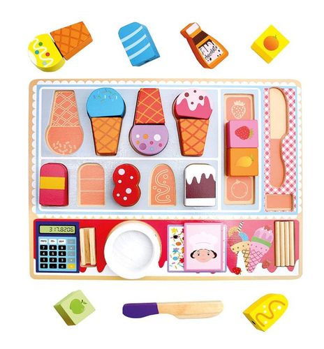 DREWNIANA LODZIARNIA SKLEP STOISKO Z LODAMI GAŁKI LODY NA PATYKU DLA DZIECI na Arena.pl