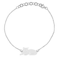 Bransoletka Celebrytka Kicia Kot Kotek 20 cm Srebro 925