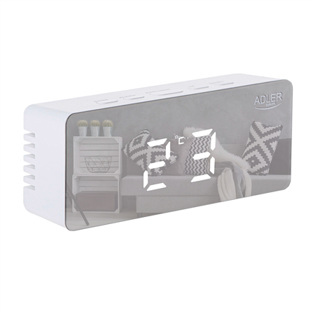 Adler | AD 1189W | Alarm Clock | W | White | Alarm function zdjęcie 2