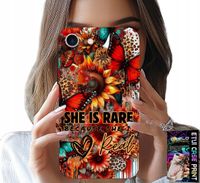 ETUI DO IPHONE 16e - SHE IS RARE, SŁONECZNIKI, KWIATY, MOTYLE