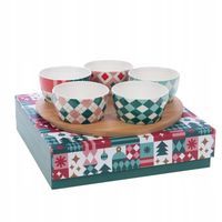 DESKA PATERA + MISECZKI DO SERWOWANIA SERÓW PRZEKĄSEK BAMBUS 27 cm