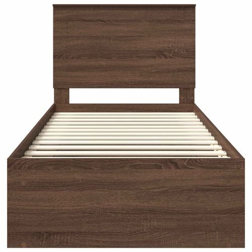 Ramka łóżka Brązowy dąb 100 x 200 cm Lite drewno sosnowe na Arena.pl