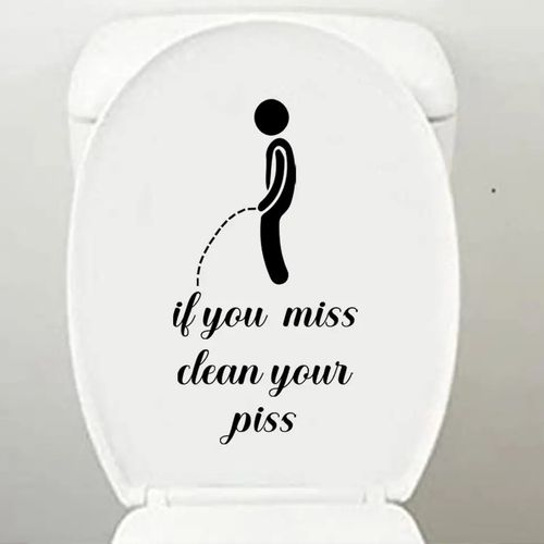 Naklejka na Tron Toaletę Kibel WC If You Miss Clean Your Piss Ostrzeżenie na Arena.pl