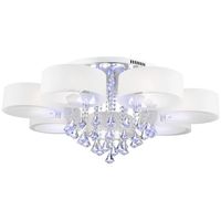 Sufitowa LAMPA glamour DRS8006/7 8C LED 420W Elem metalowa OPRAWA crystal z pilotem chrom biała