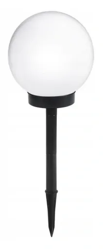 Lampa solarna ogrodowa kula biała wbijana 10cm zdjęcie 11
