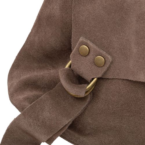 VERA PELLE torebka damska zamszowa shopper z klapą i paskiem V698 c.brązowa na Arena.pl