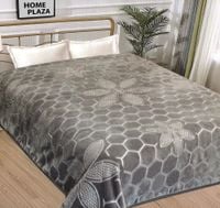 Koc AKRYLOWY narzuta 160x210cm  - KWIATY PLASTER JASNY + Walizka